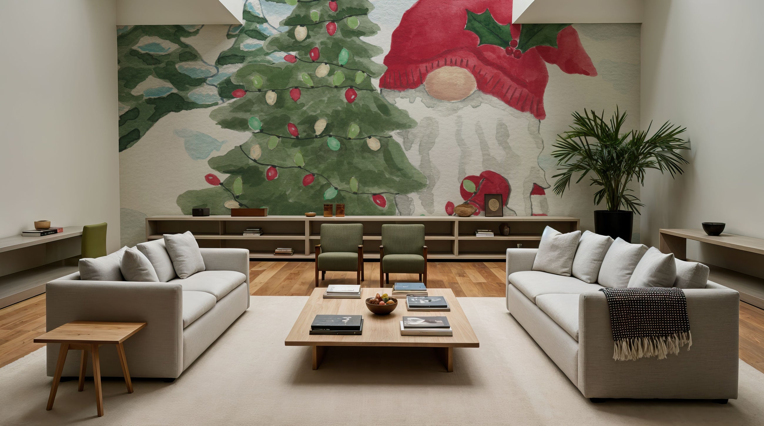 Holiday Cheer Gnomes I Mural Wallpaper