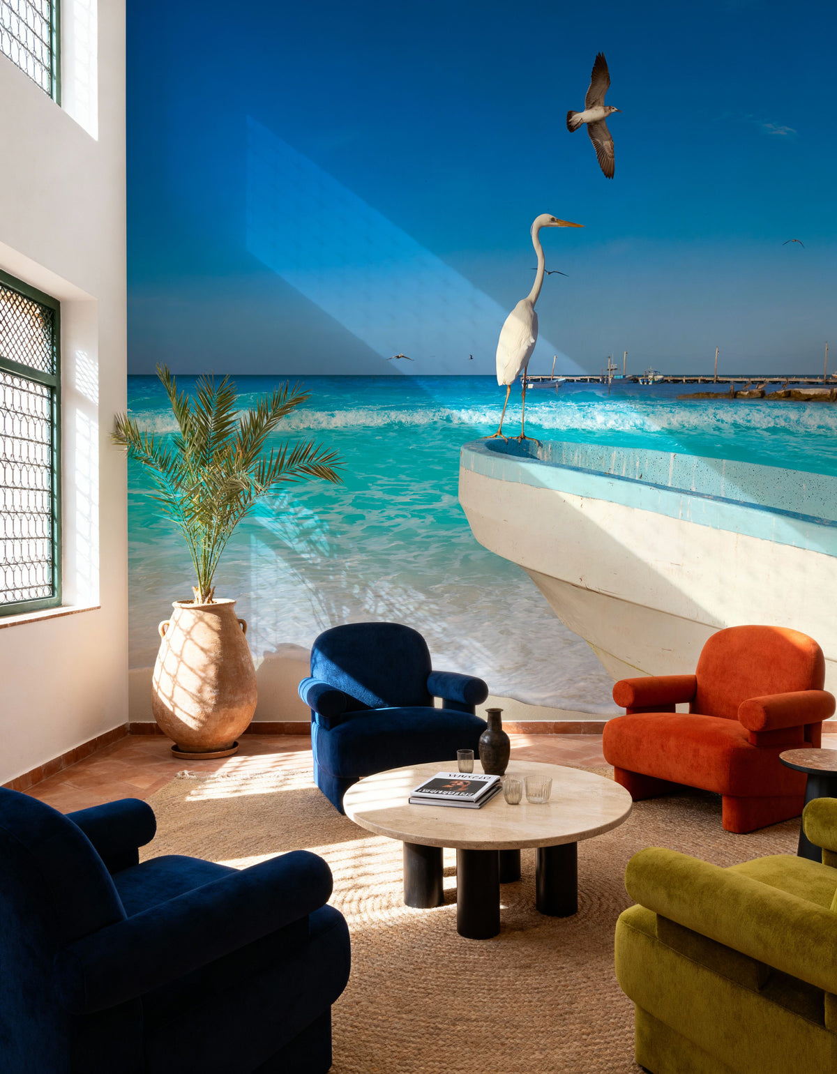 Egret Harbor Mural Wallpaper - room preview 06