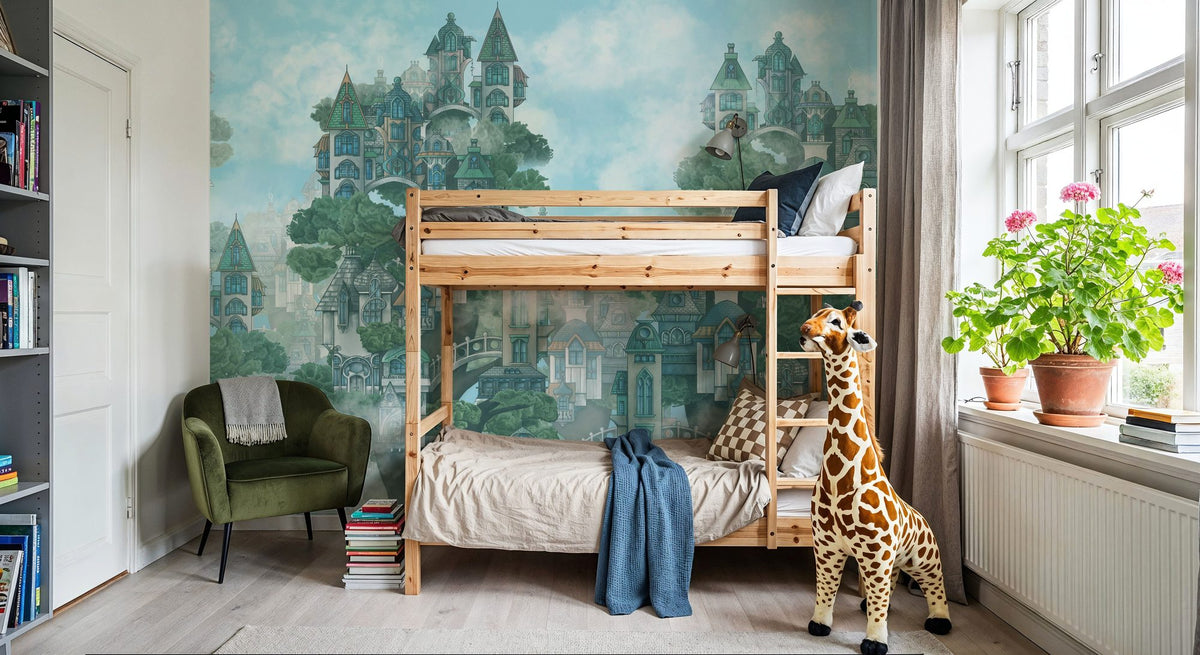 Treehouse Neighborhood Cool Mural Wallpaper - room preview 06