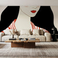 Woman in Striped Blouse I Mural Wallpaper - room preview 06