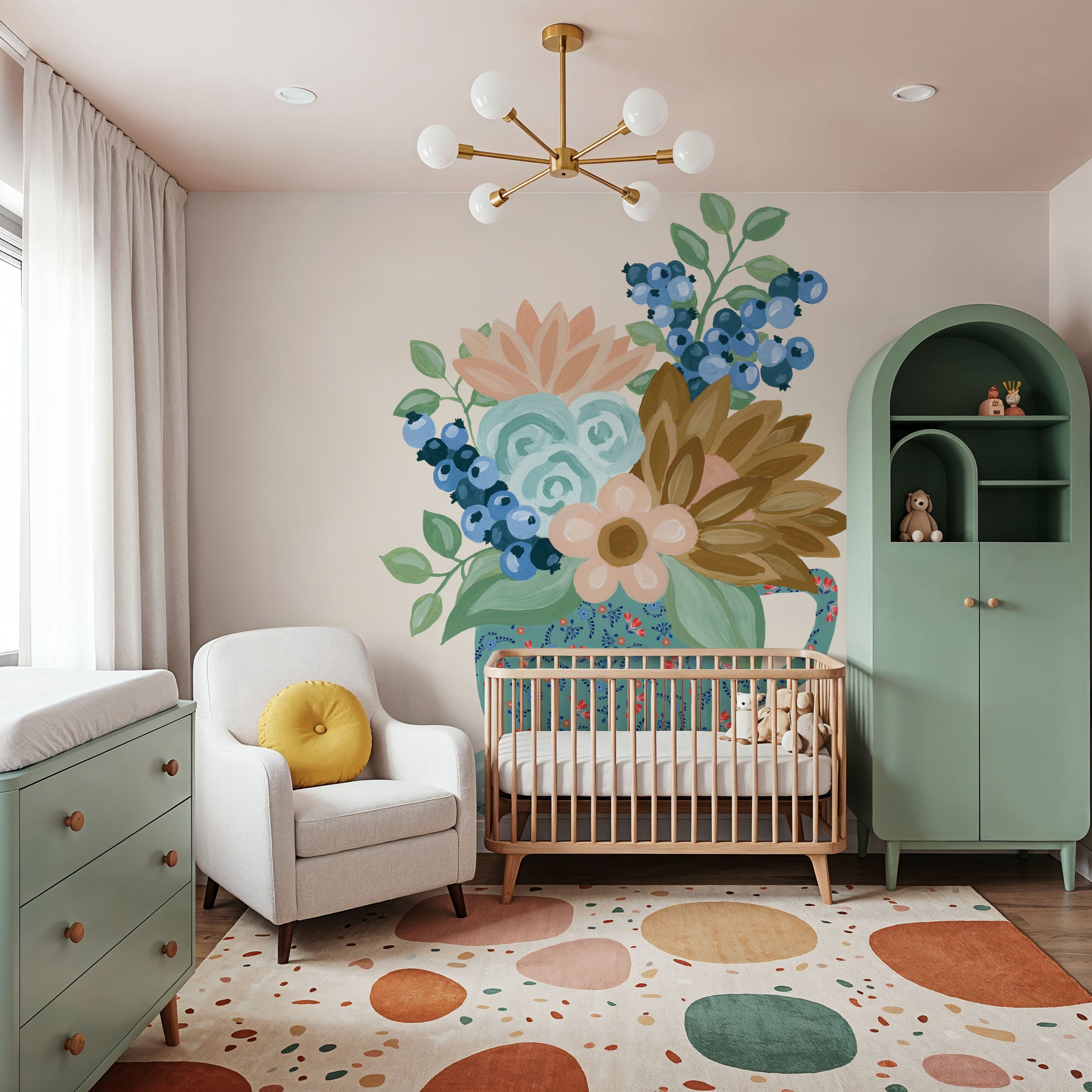 Baking with Blueberries V Mural Wallpaper