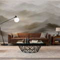 Foggy Mountains, Sepia Mural Wallpaper - room preview 06