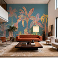 Colorful Jungle, Turqouise Mural Wallpaper - room preview 06