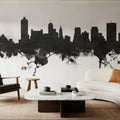 Memphis Tennessee Skyline Black & White Mural Wallpaper - room preview 06