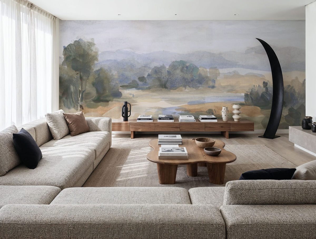 River Afternoon Mural Wallpaper - room preview 06