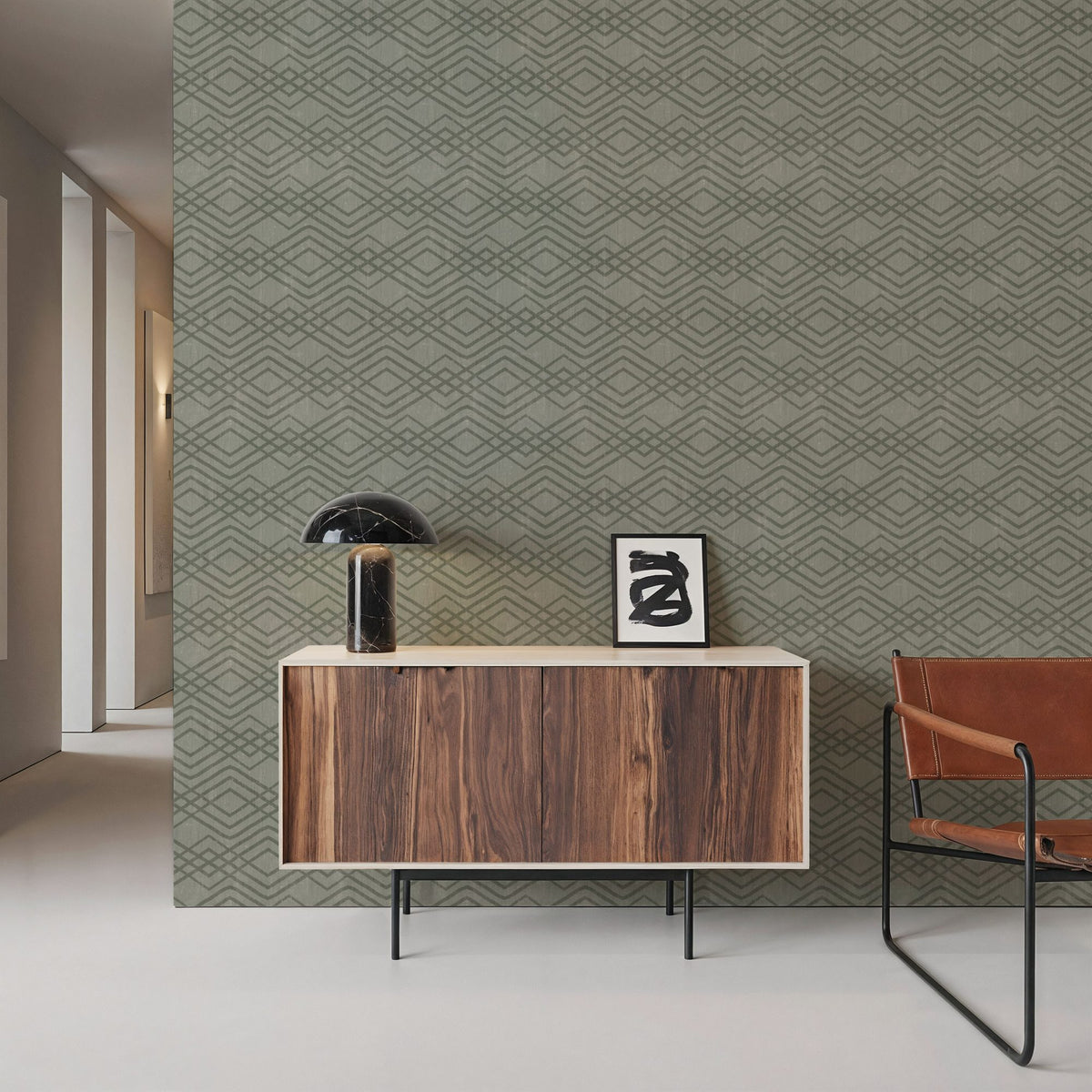 Woodland Waves Gray Mural Wallpaper - room preview 06