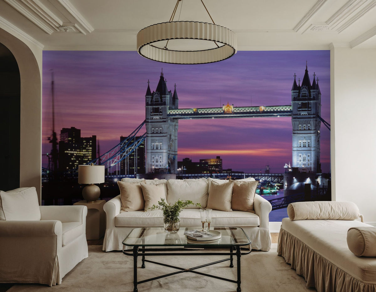 London Twilight Splendor Mural Wallpaper - Blue Tone - room preview 06