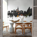 Montpellier Skyline Black & White Mural Wallpaper - room preview 06