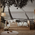 Fort Zachary Beach II BW Mural Wallpaper - room preview 06