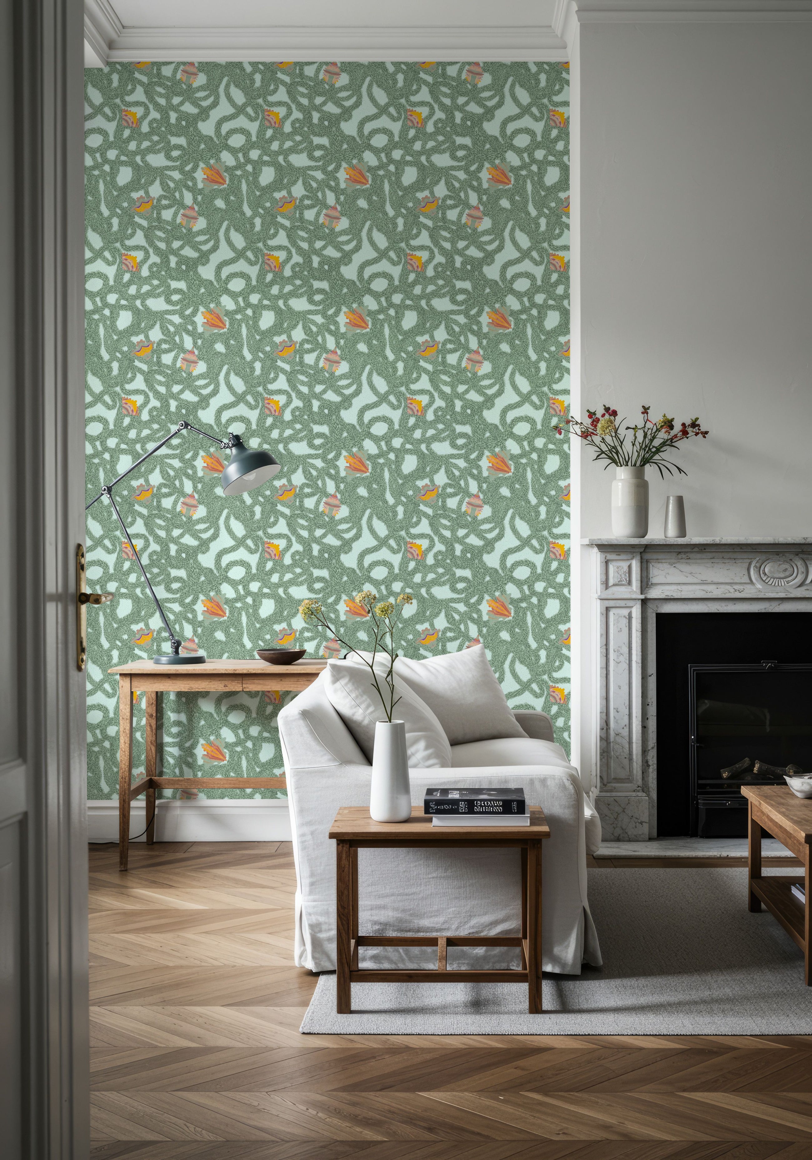 Amazon Plant, Mint Mural Wallpaper