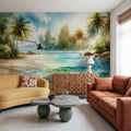 Sunlit Tropical Beach Mural Wallpaper - room preview 06