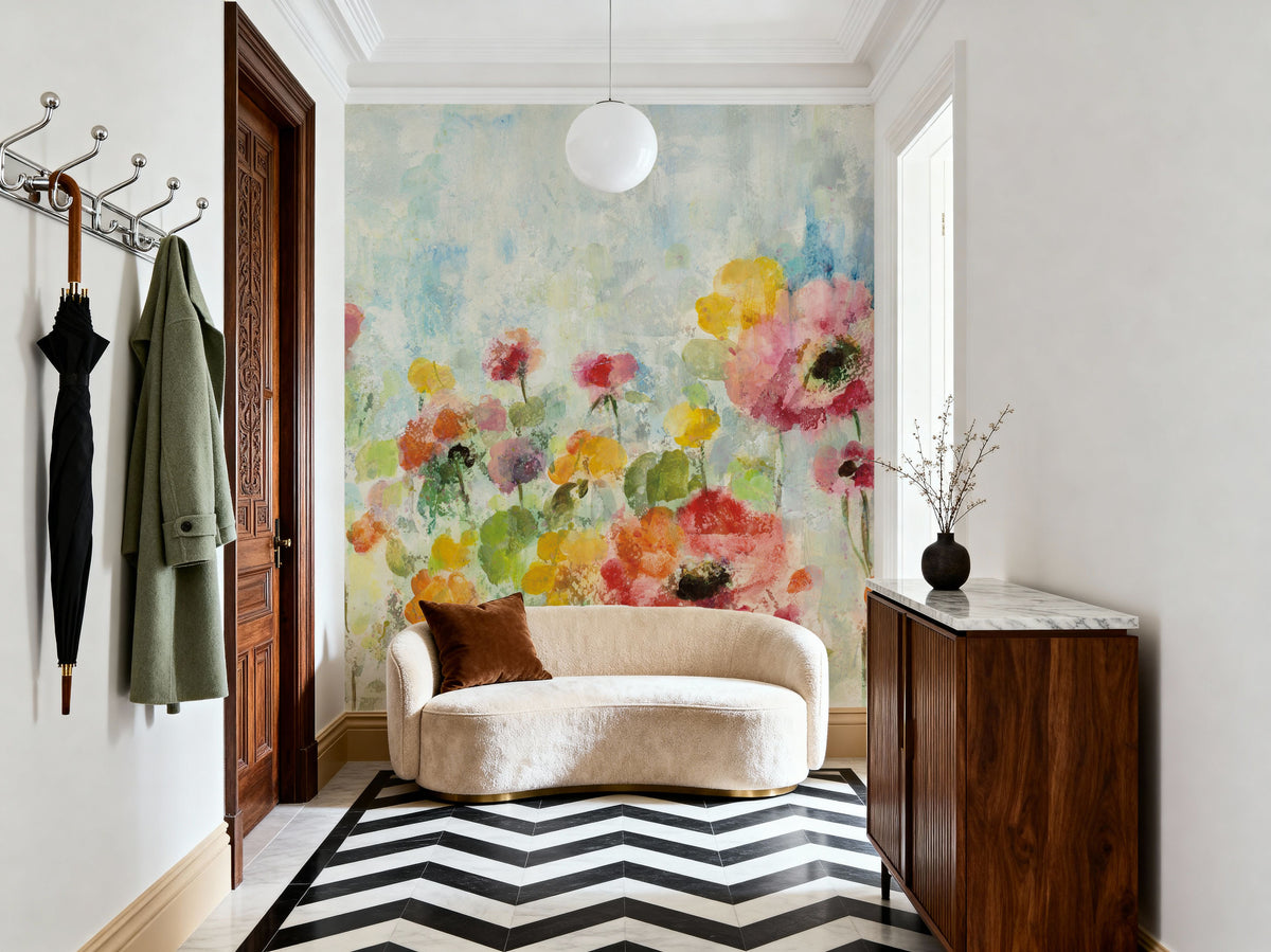 Summer Rain Floral Mural Wallpaper - room preview 06