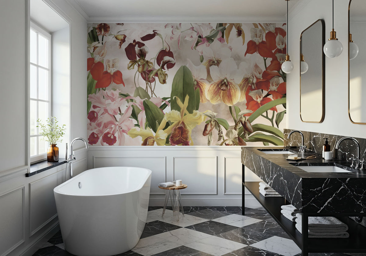 Orchid Mural Wallpaper - room preview 06