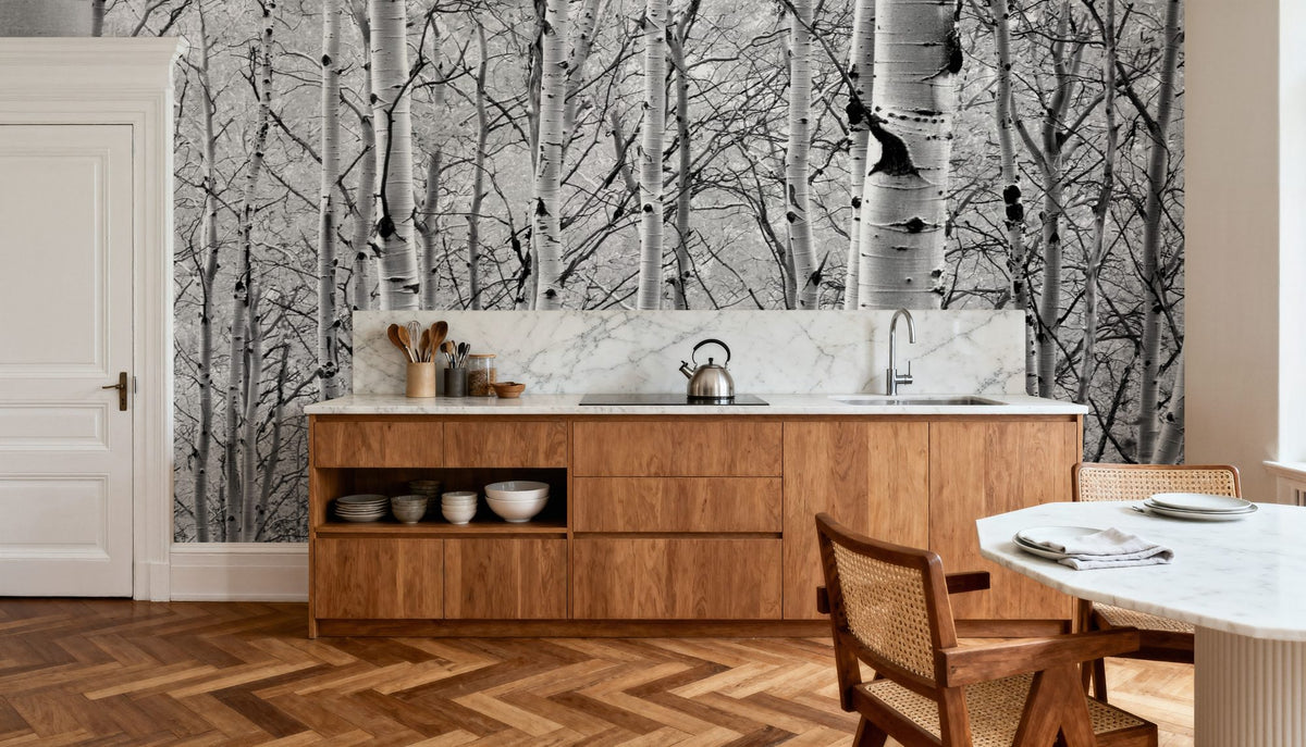 Silver Birch Symphony Mural Wallpaper - room preview 06