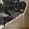 Cascade Mountain Reflection BW Mural Wallpaper - room preview 06