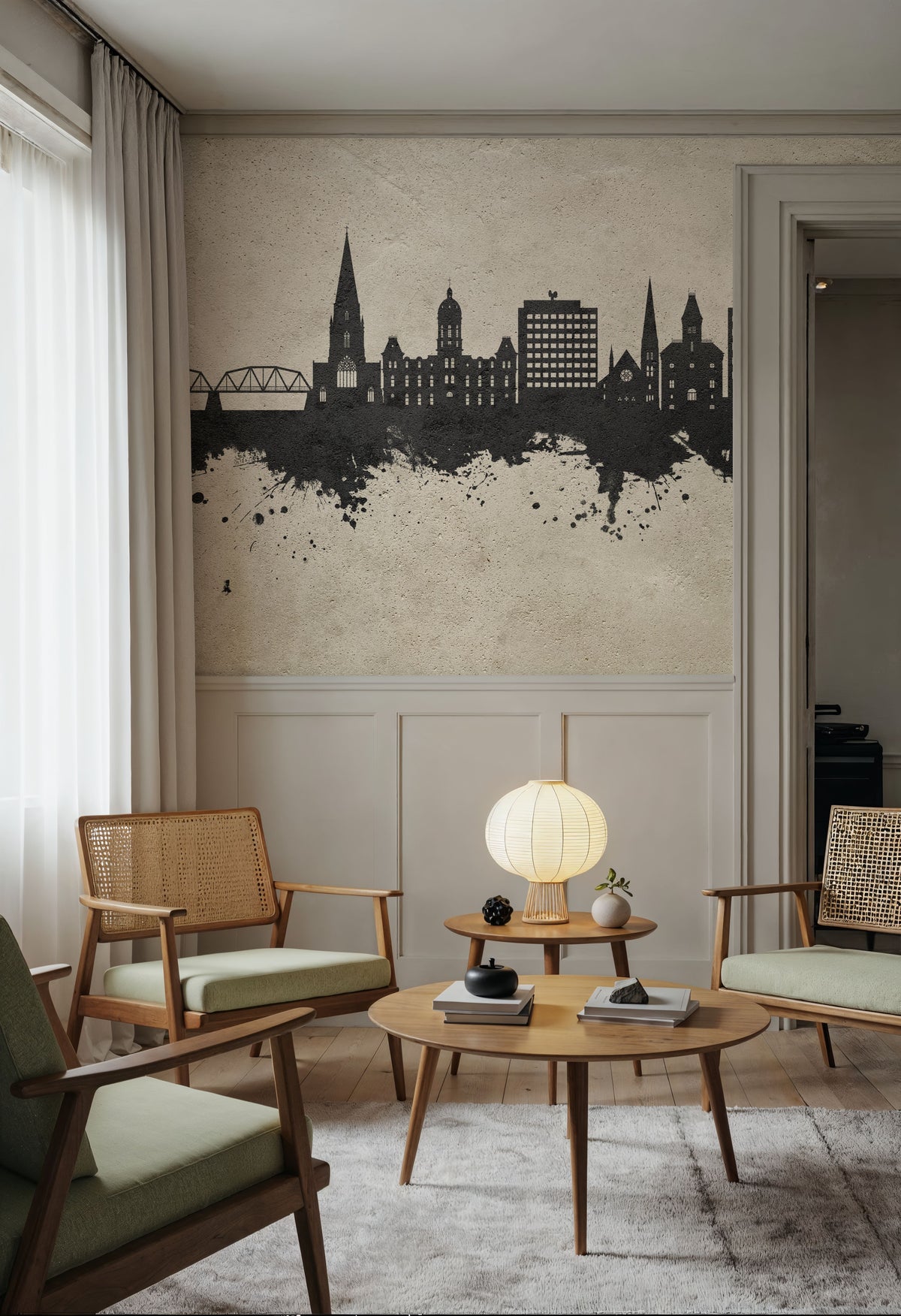 Fredericton Canada Skyline Concrete Mural Wallpaper - room preview 06