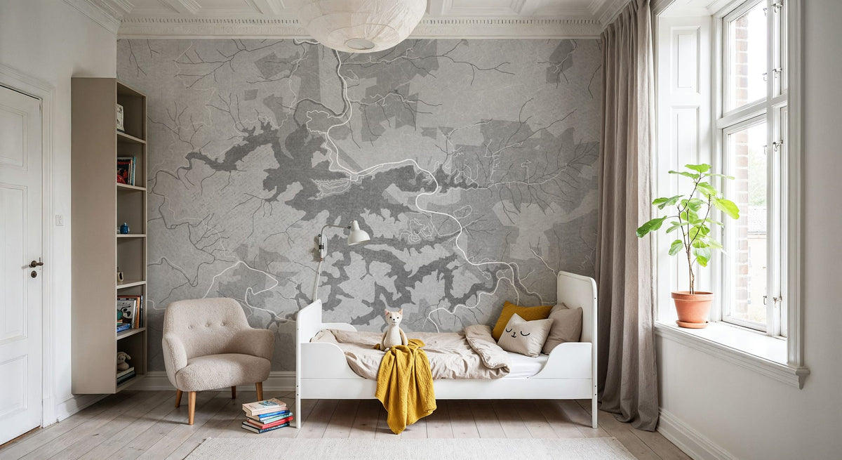 Lake Santeetlah Grey Mural Wallpaper - room preview 06