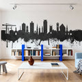 Plymouth England Skyline Black & White Mural Wallpaper - room preview 06