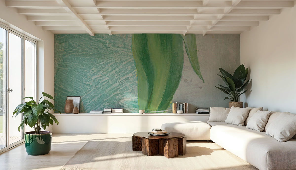 Tulip on Blue Mural Wallpaper - room preview 06