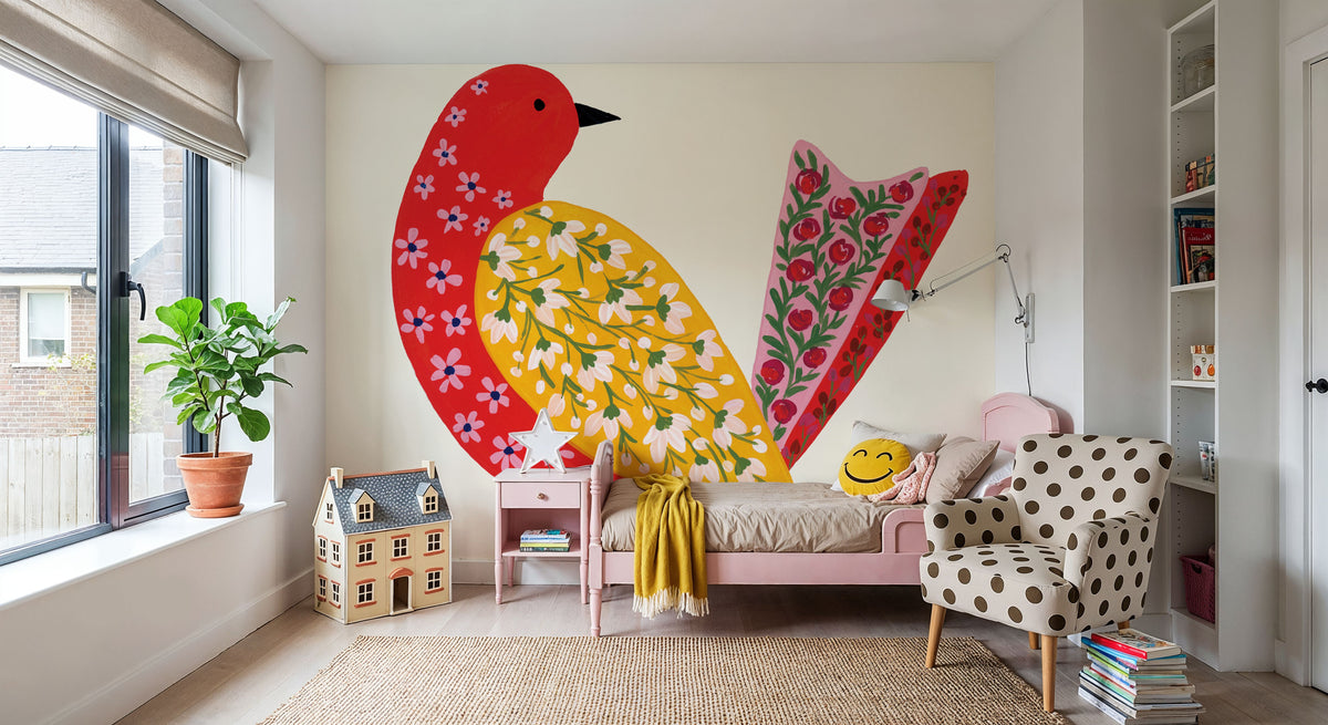 Blooming Bird I Mural Wallpaper - room preview 06