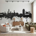 Lugano Switzerland Skyline Black & White Mural Wallpaper - room preview 06