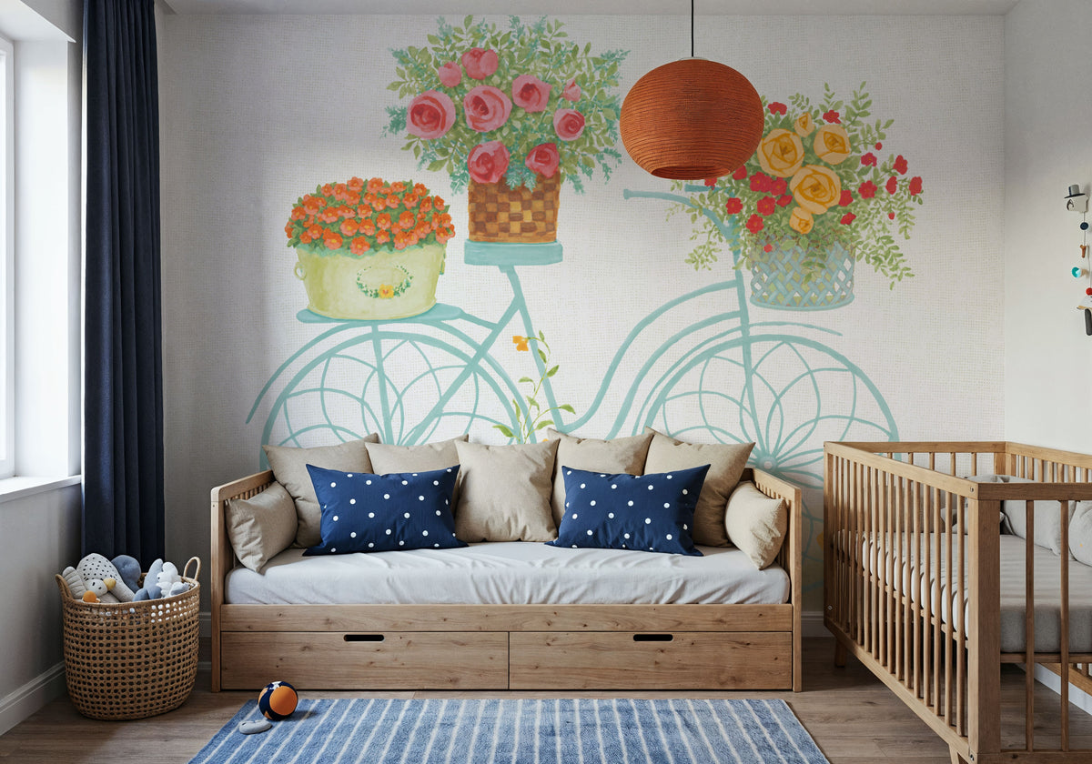 Flea Market Flowers I Mural Wallpaper - room preview 06