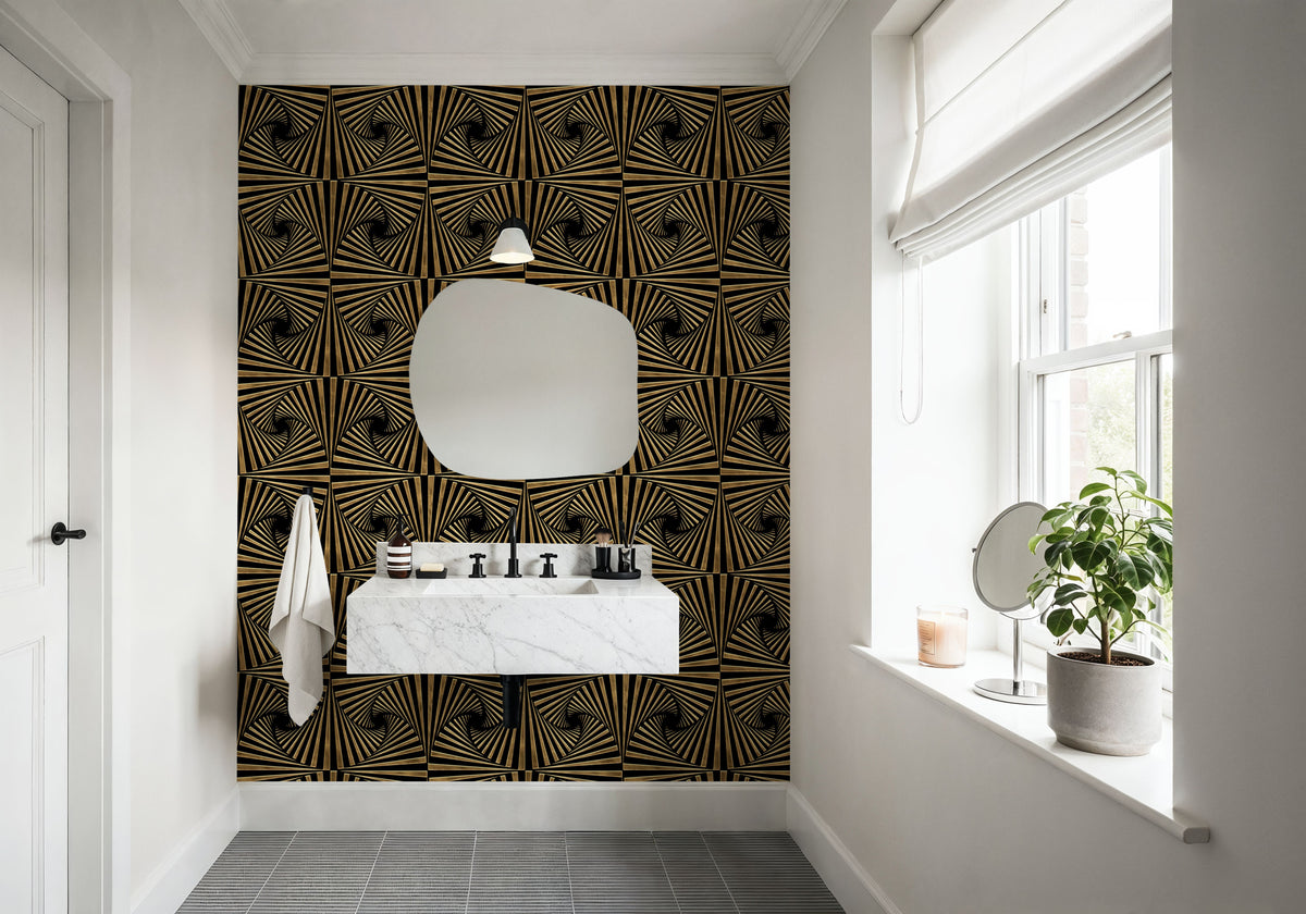 Art Deco Fans, Pattern Mural Wallpaper - room preview 06