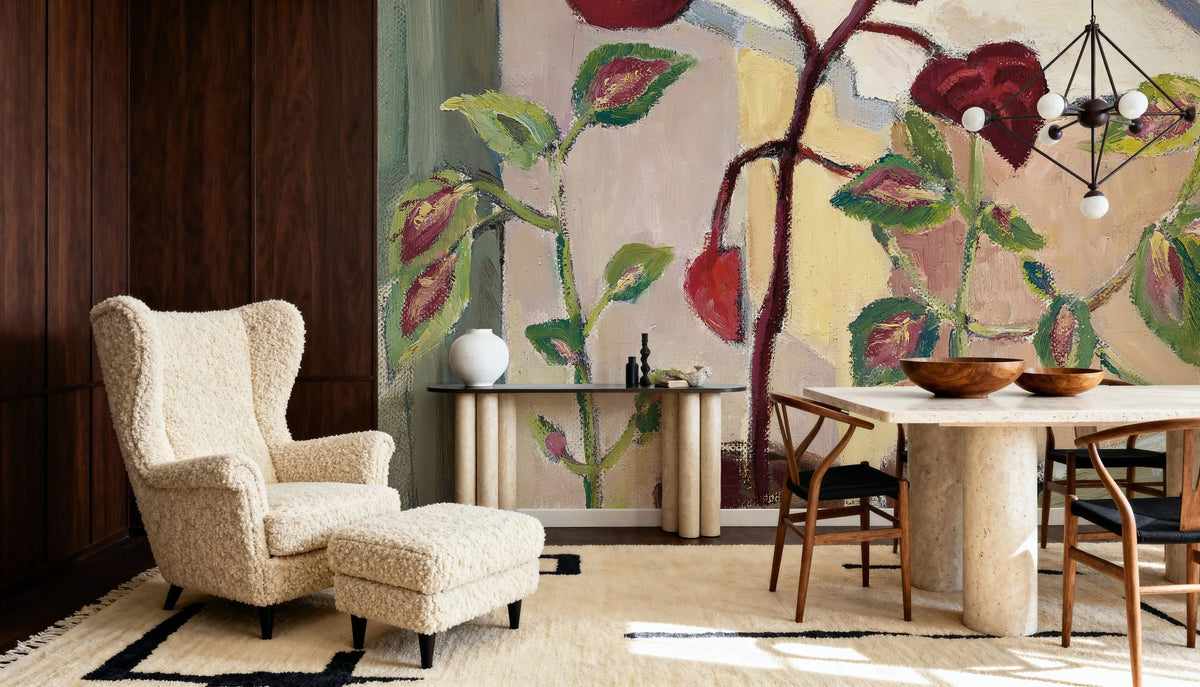 Red Leaves III Mural Wallpaper - room preview 06