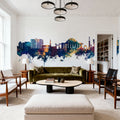 Lilongwe Malawi Skyline Blue & Bronze Mural Wallpaper - room preview 06