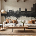 Fort Wayne Indiana Skyline Concrete Mural Wallpaper - room preview 06