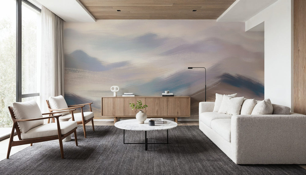 Foggy Mountains, Earth Mural Wallpaper - room preview 06