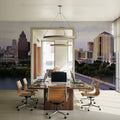 Riverside Metropolis Mural Wallpaper - room preview 06