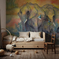 Elephants Mural Wallpaper - room preview 06