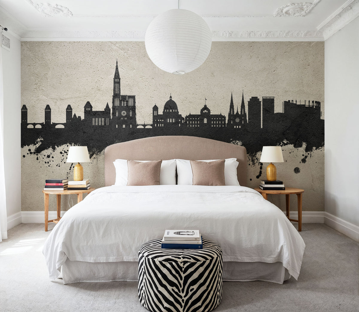 Strasbourg France Skyline Concrete Mural Wallpaper - room preview 06