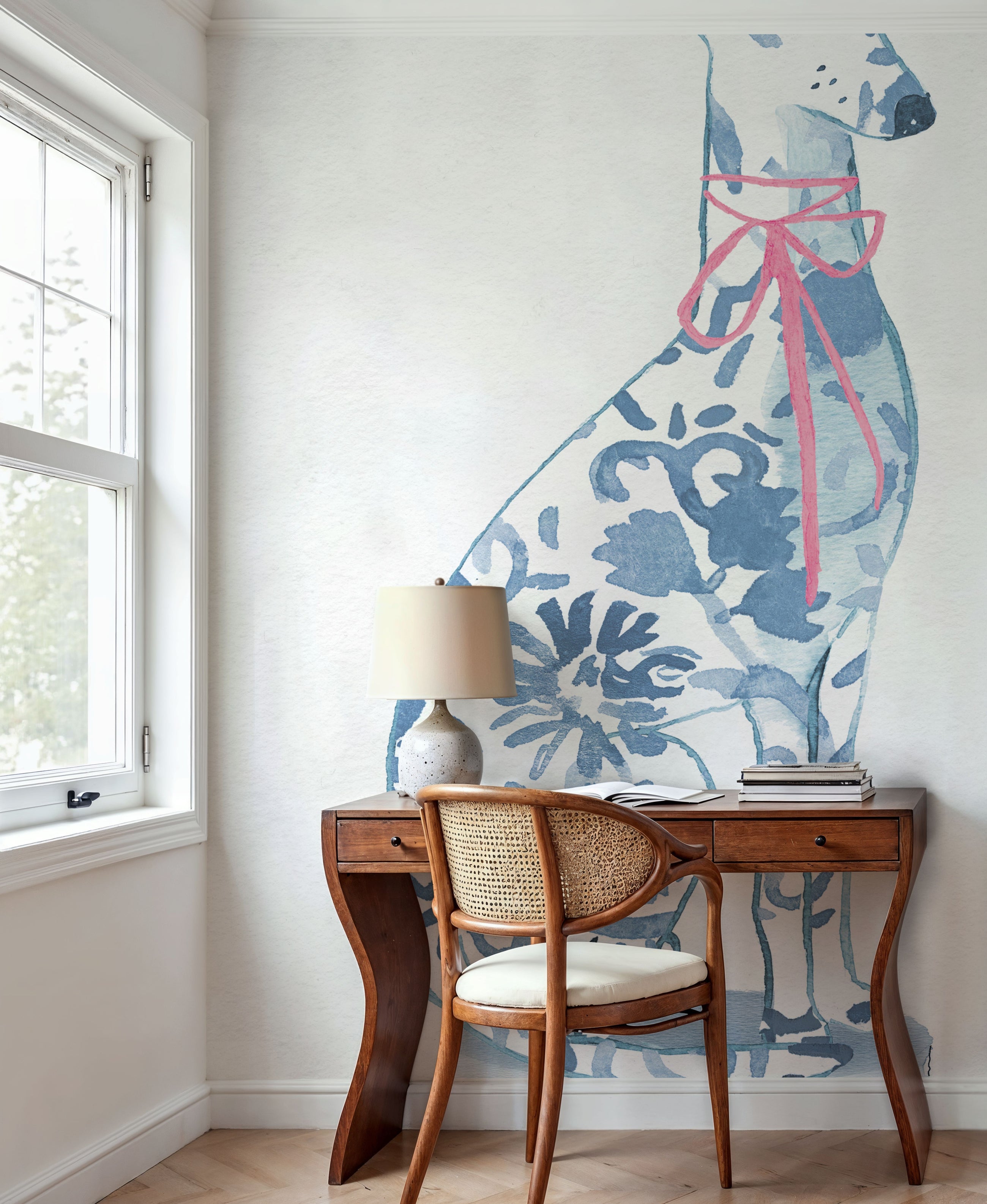 Chinoiserie Dogs II Mural Wallpaper
