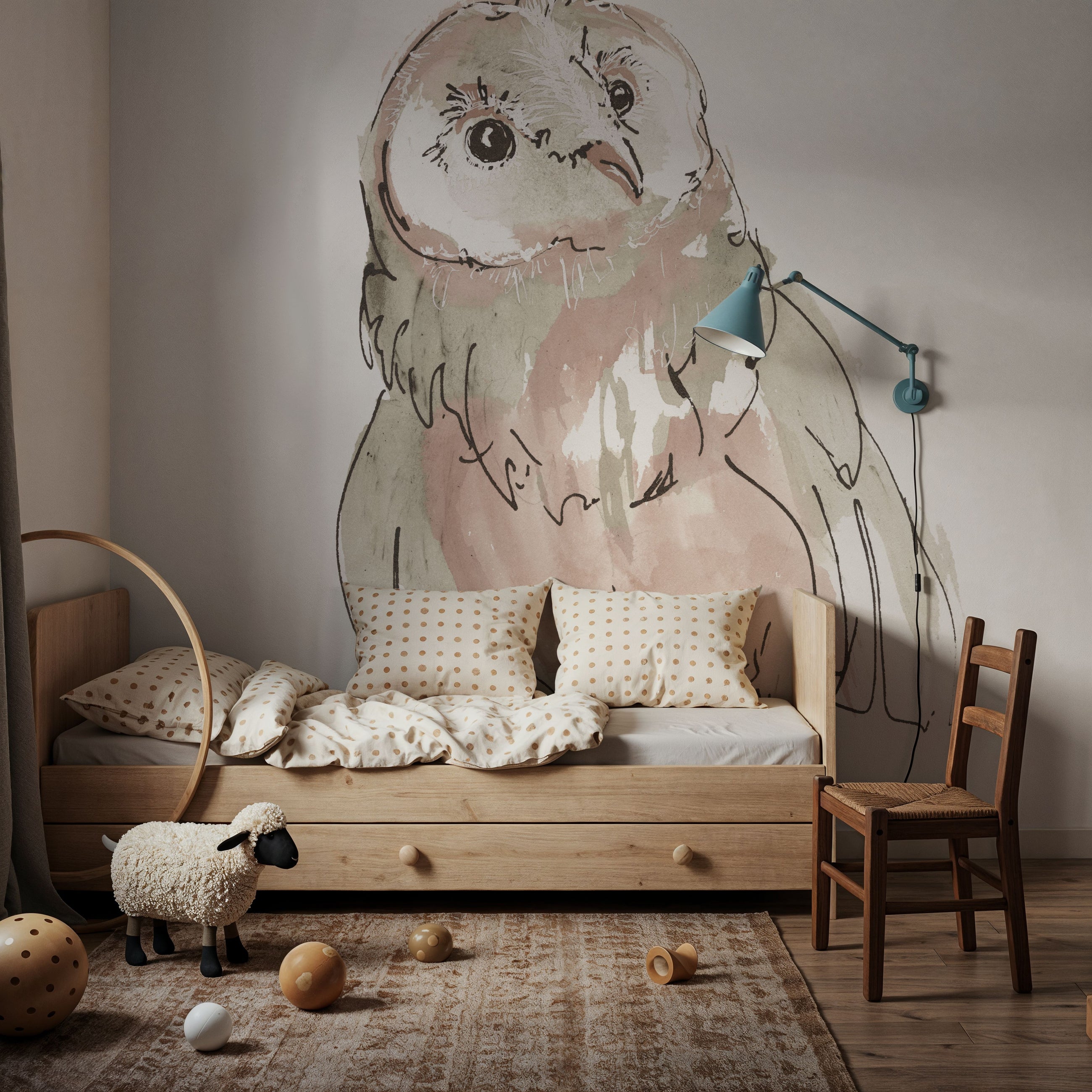 Barn Owl V Honeybloom Mural Wallpaper
