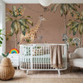 Whimsical Wildlife Blush Mural Wallpaper - room preview 06