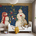 Seasonal Snowman XII Mural Wallpaper - room preview 06