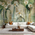 Silver Orchids I Mural Wallpaper - room preview 06