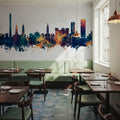 Erlangen Germany Skyline Blue & Bronze Mural Wallpaper - room preview 06