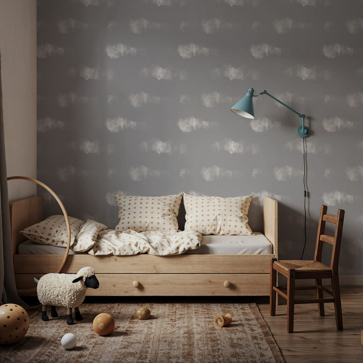 Cloudy Marks Mural Wallpaper - room preview 06