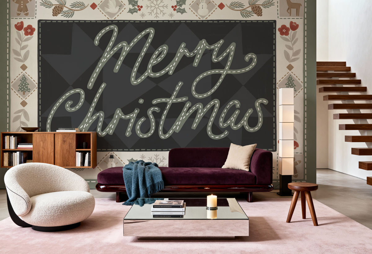 Quilted Christmas I Mural Wallpaper - room preview 06