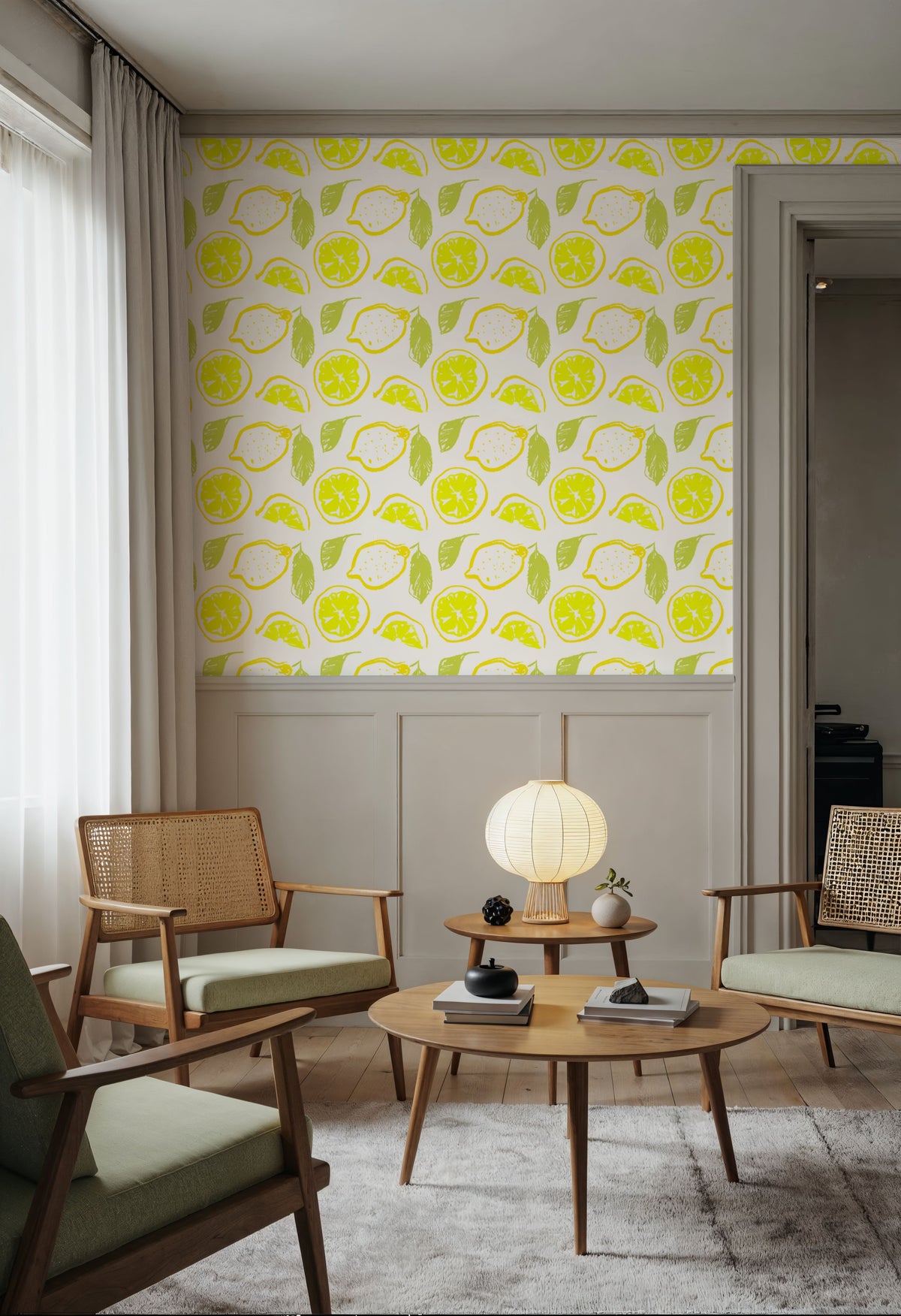 Summer Lemon Love on Repeat Mural Wallpaper - room preview 06