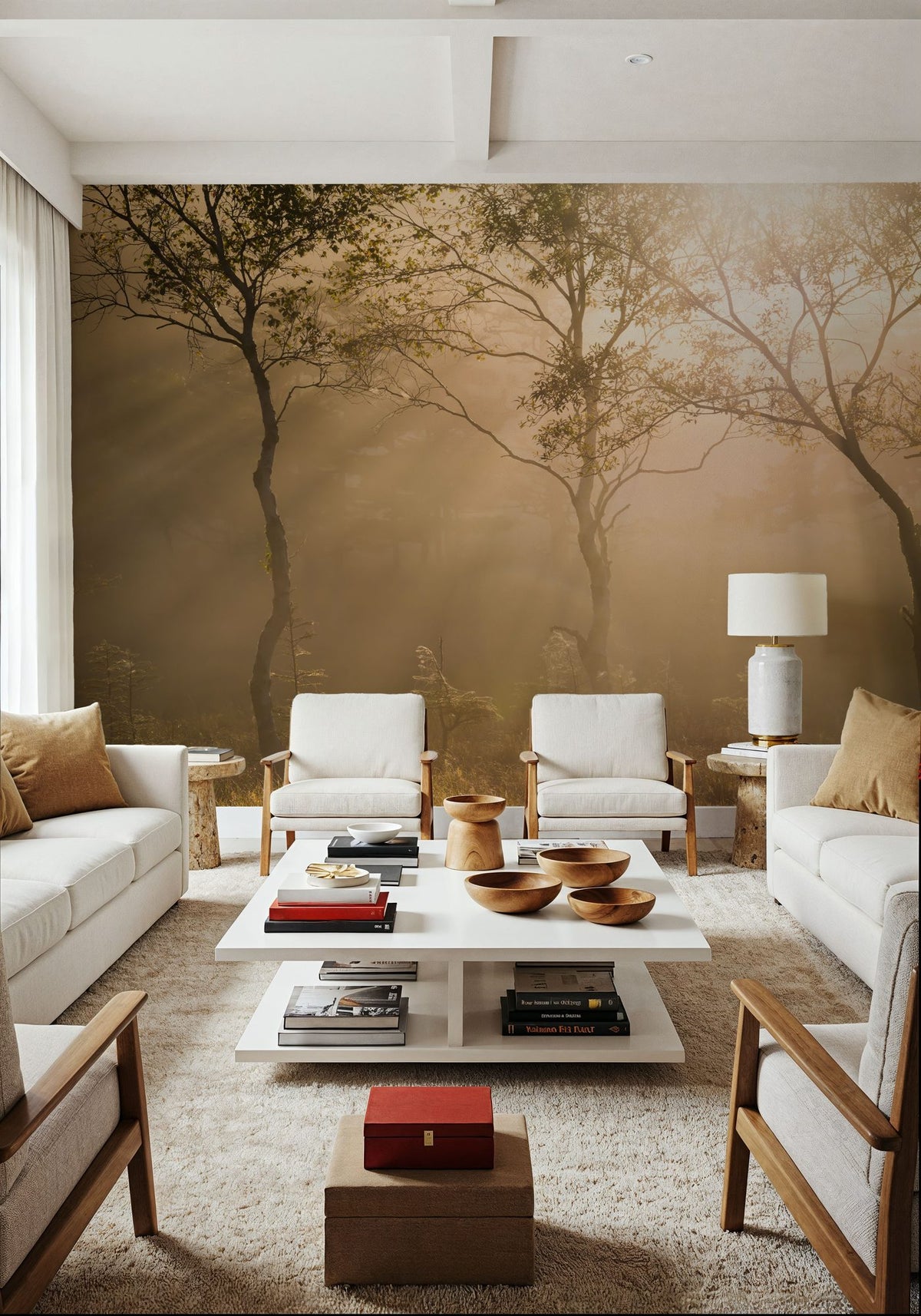 Beautiful Reflection in Autumn Mural Wallpaper - room preview 06