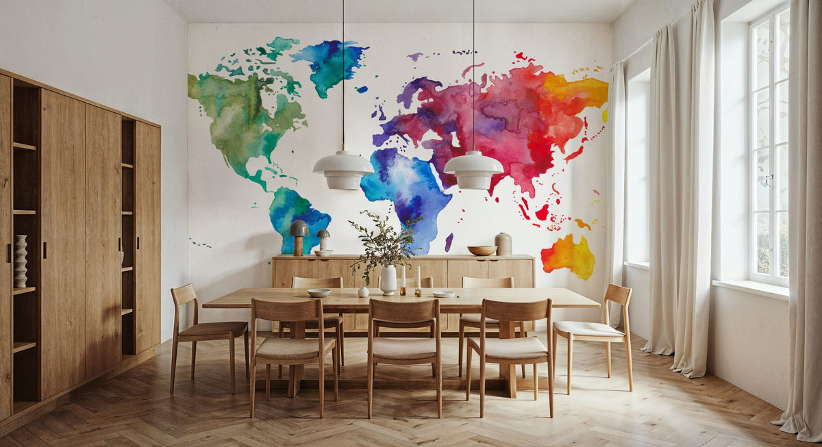 Rainbow Map Mural Wallpaper - room preview 06