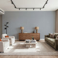 Faux Sand Stucco Finish, Ice Blue Mural Wallpaper - room preview 06