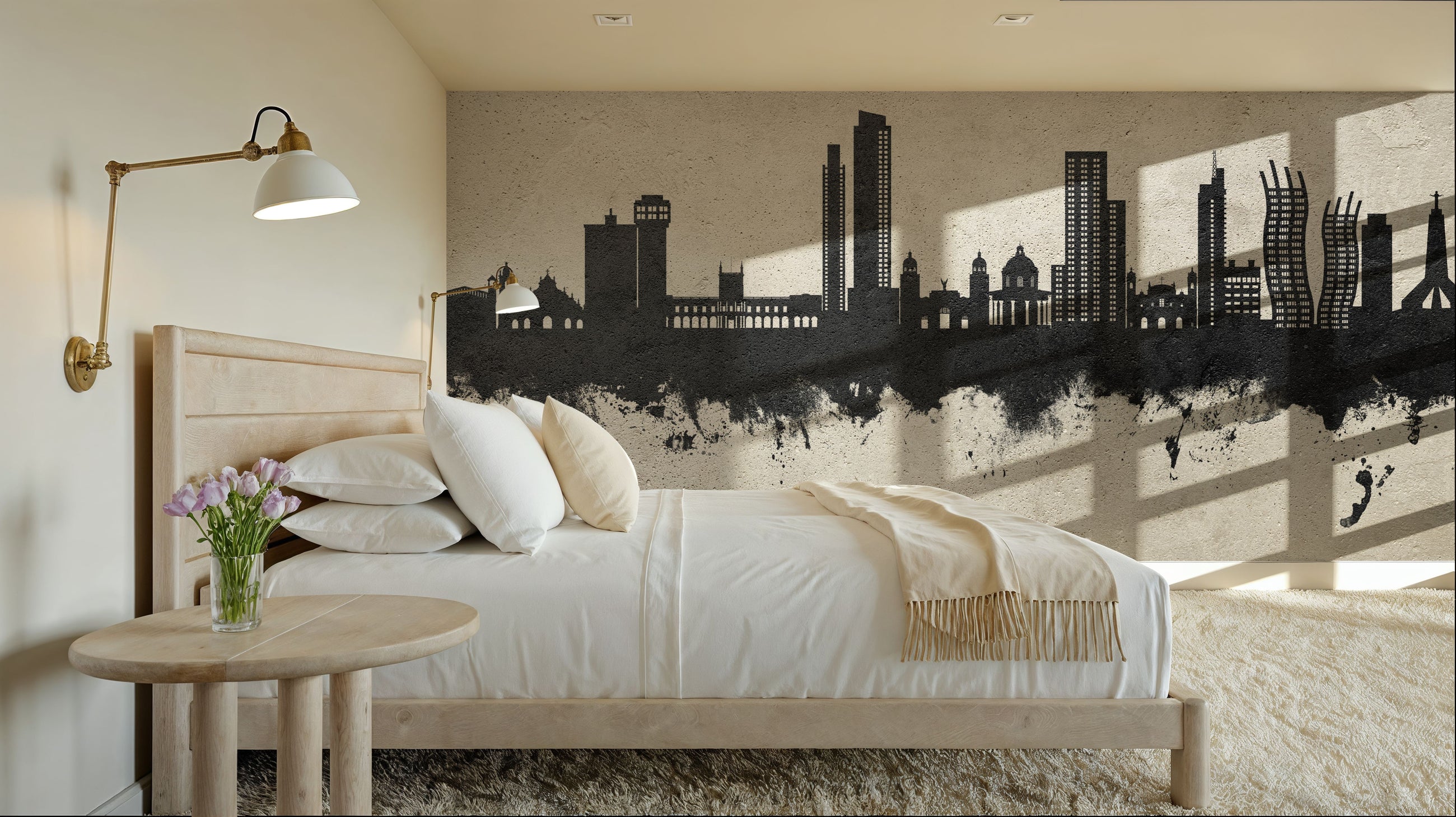 Asunción Paraguay Skyline Concrete Mural Wallpaper