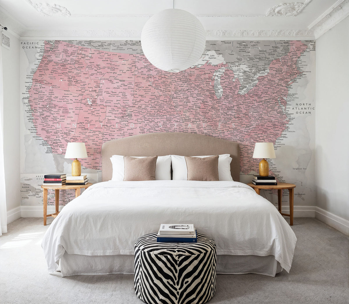 US Map Detailed - Gopi Mural Wallpaper - room preview 06