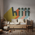 Hiiii Rainbow Mural Wallpaper - room preview 06
