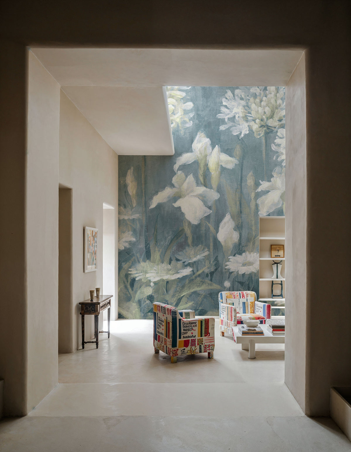 Spring Blossoms II Slate Blue Mural Wallpaper - room preview 06